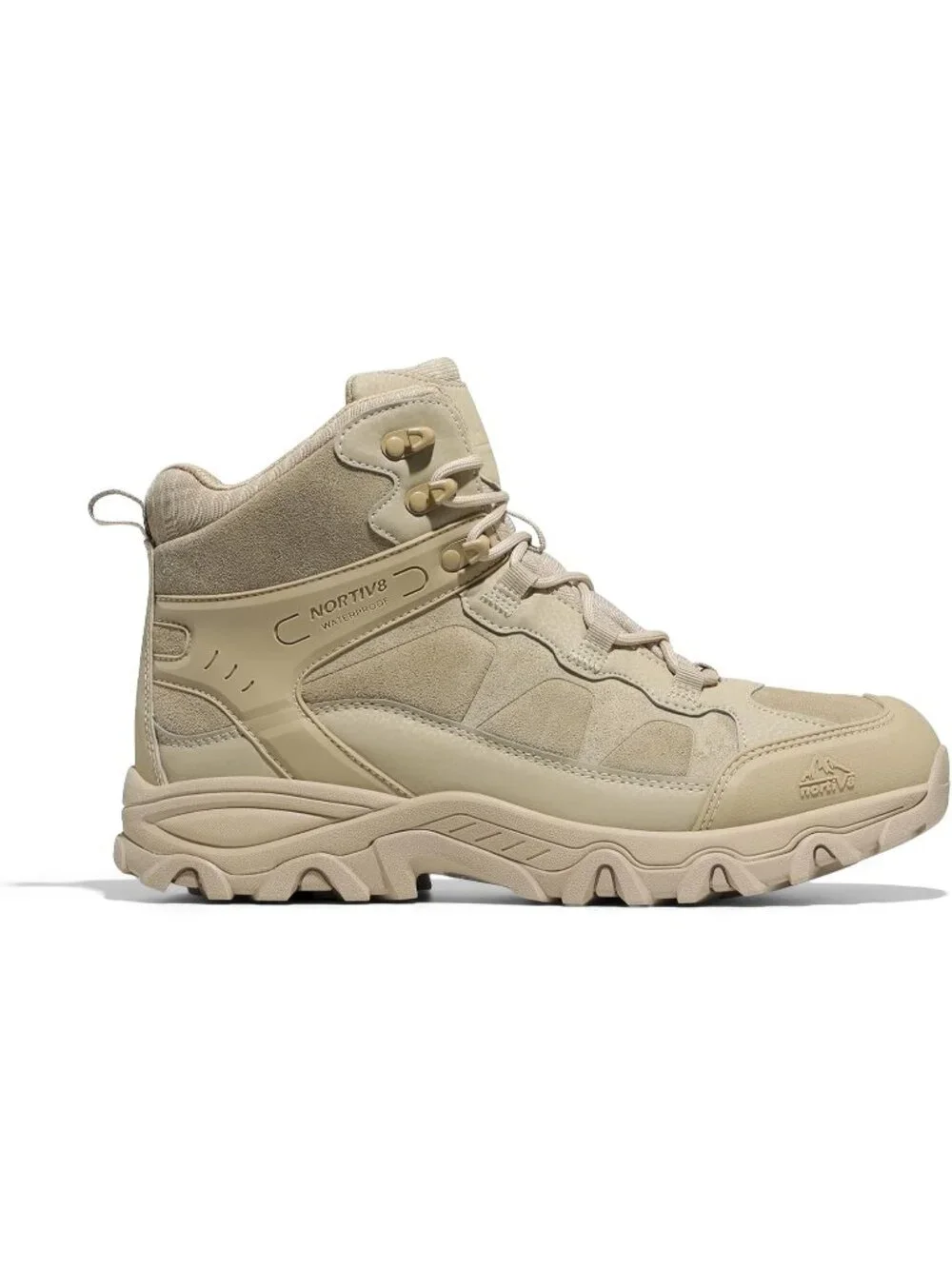 Men's Sand Waterproof Shoes Casual Mid Top Round Toe Non Slip Hiking Boots